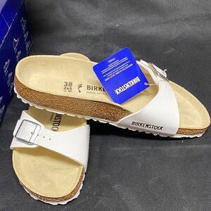 Birkenstock White Slide Sandals